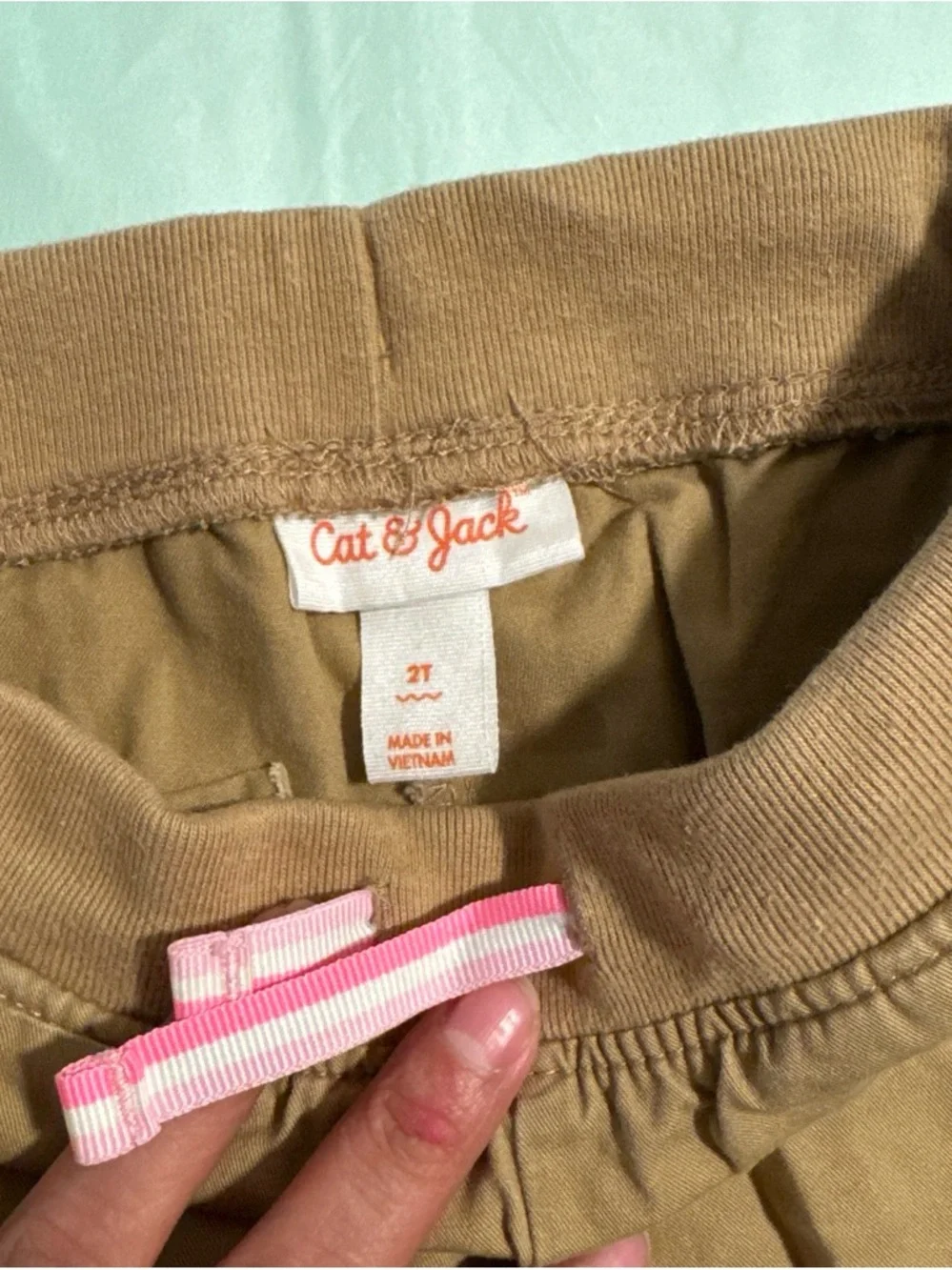 Cat & Jack Brown Athletic Shorts with Pink Trim